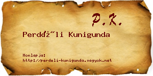 Perdéli Kunigunda névjegykártya